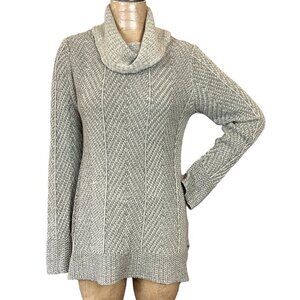 VTG Effeci Cowl Neck Knit Lightweight Tunic‎ Sweater Sz L Beige #306C